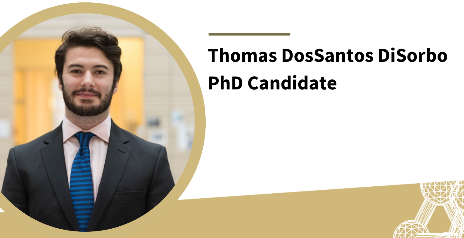 Header of PhD defense flyer for Thomas DosSantos DiSorbo